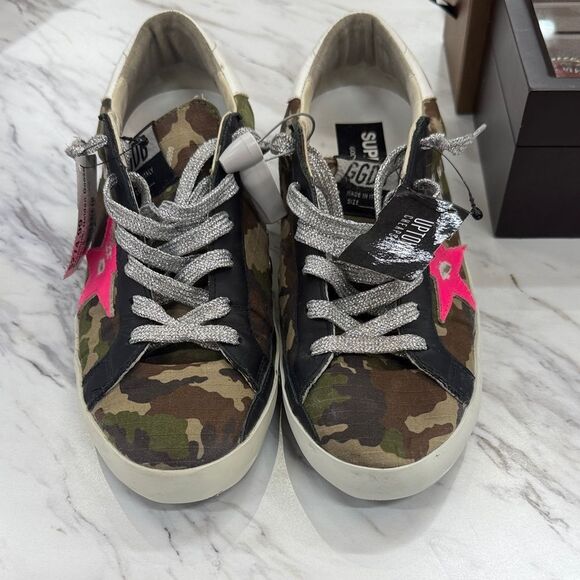 Golden Goose Shoes - Golden Goose Camo Sneakers with Pink Star